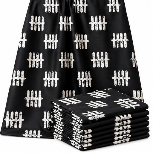 Black and White Block African Fabric, 100% cotton 6 yards.