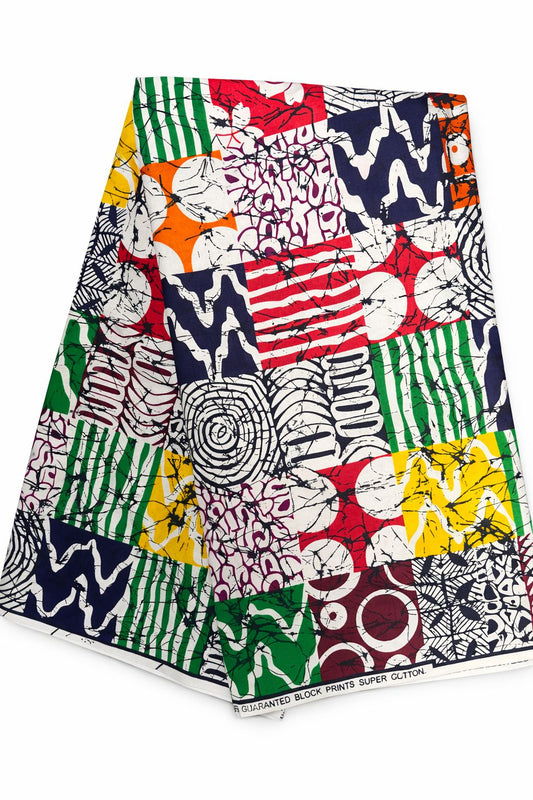 African Batik colorful fabric 100% cotton.