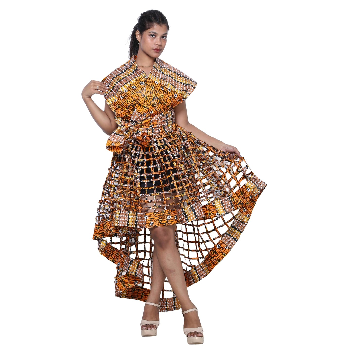 Cage Skirt with Removable Scarf Belt -- Multiwear