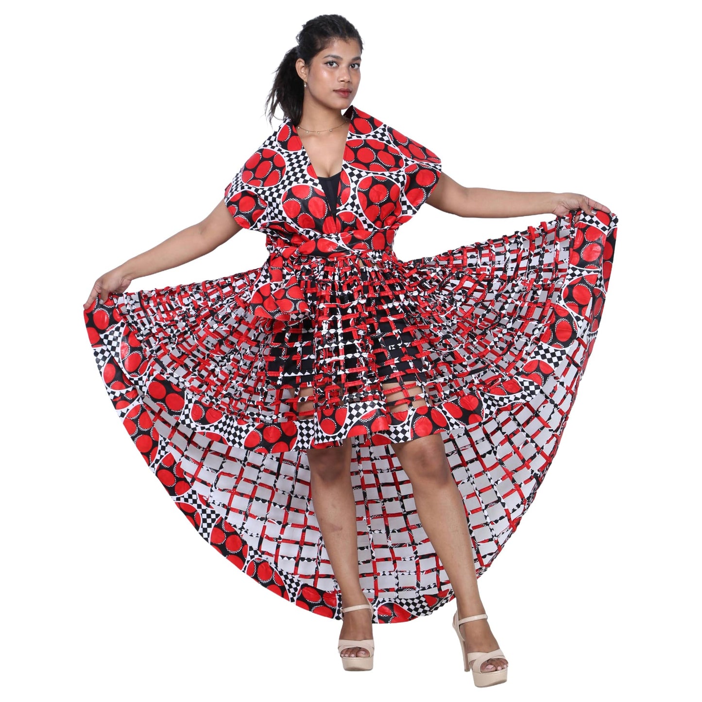 Cage Skirt with Removable Scarf Belt -- Multiwear