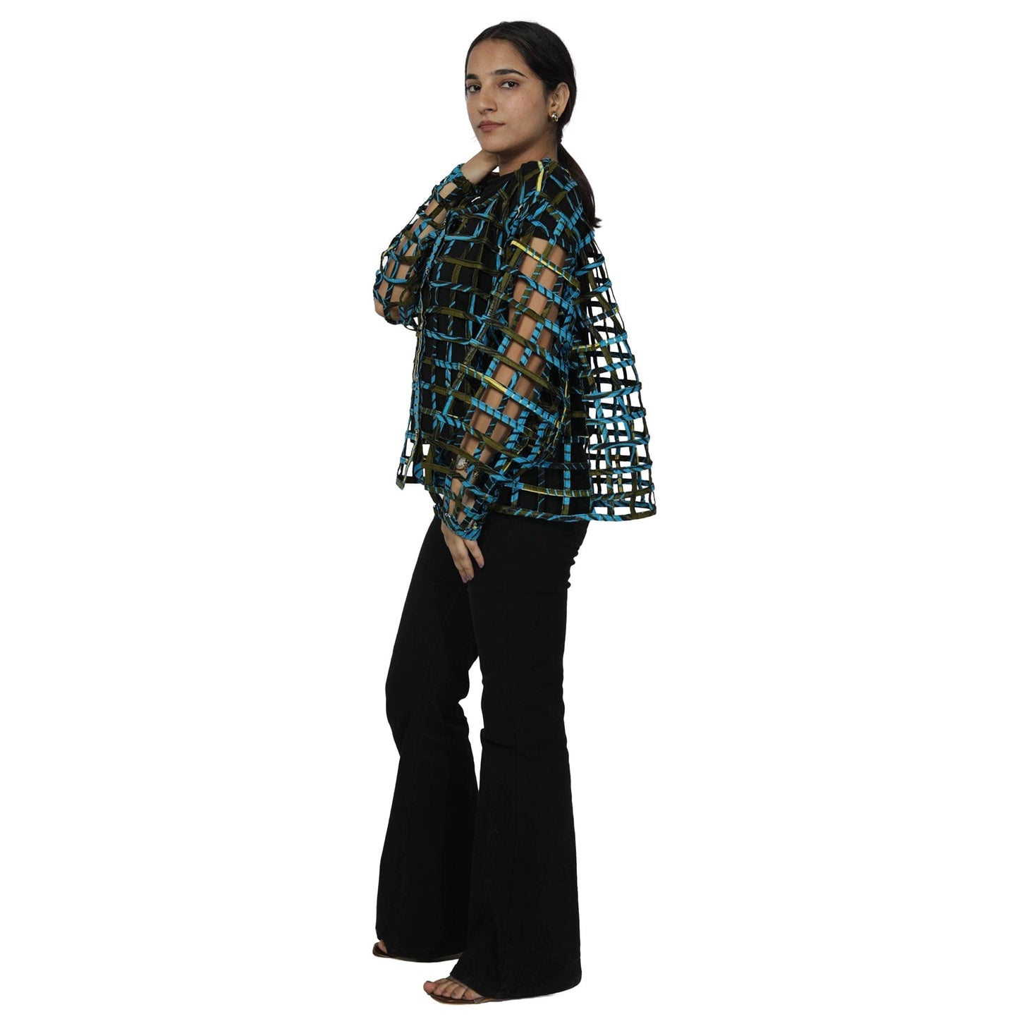 Women's Short Cage Jacket with Buttons.