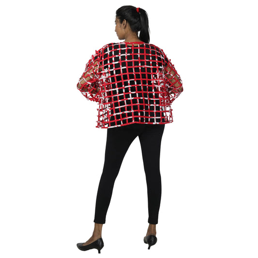 Women's Short Cage Jacket with Buttons.