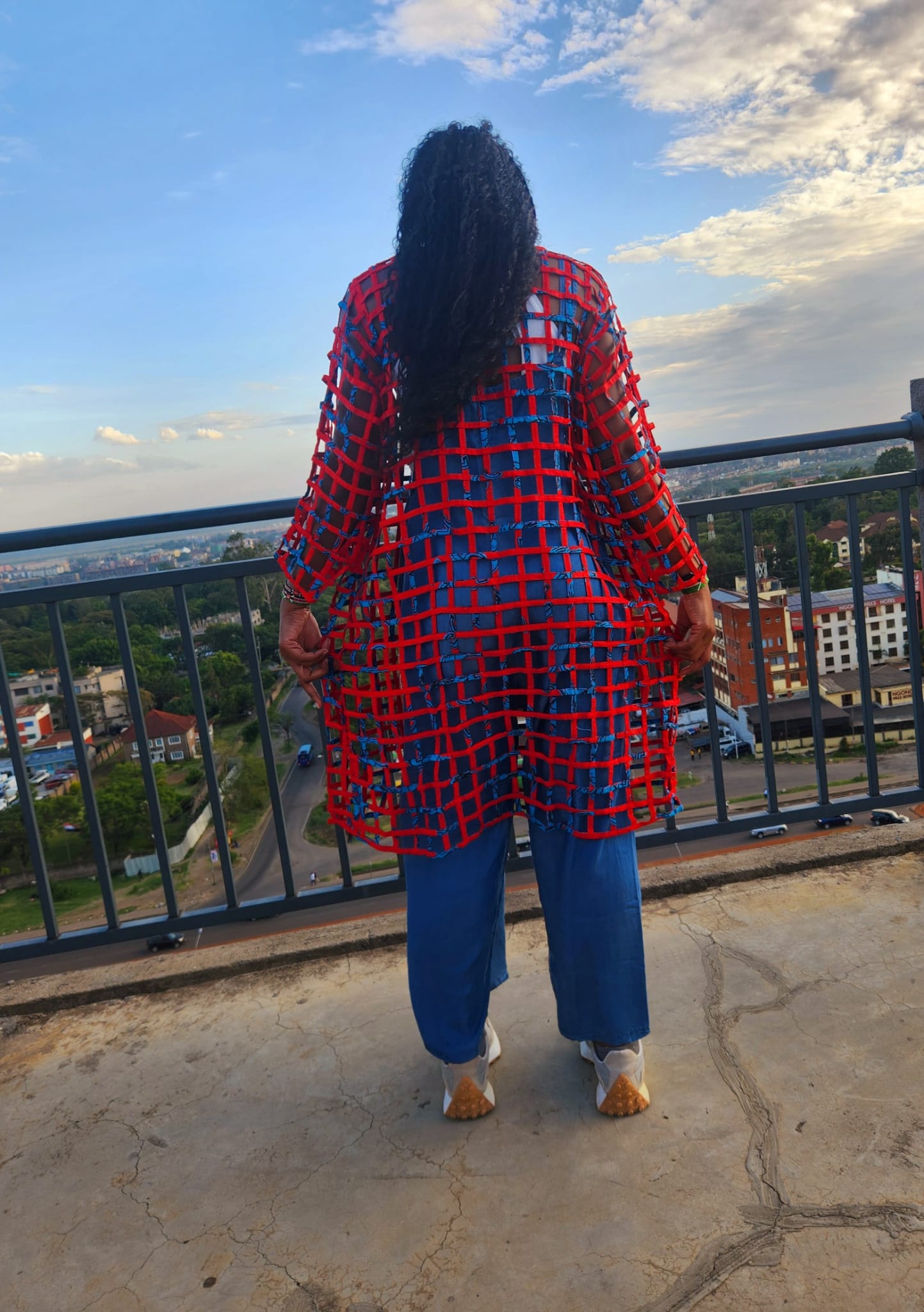 Minala Knot Braided Ankara Vest/Knee Length