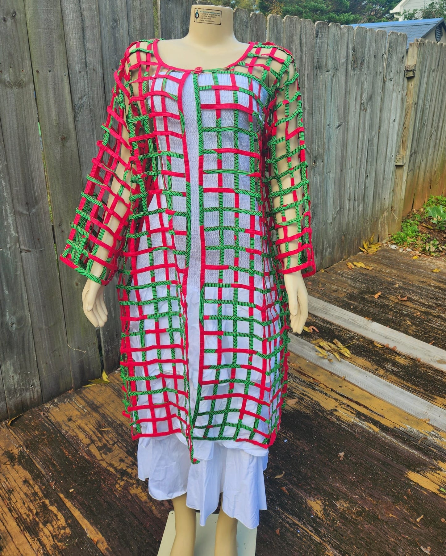 Minala Knot Braided Ankara Vest/Knee Length