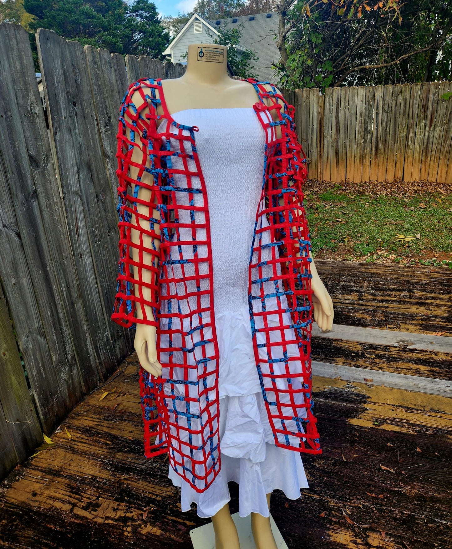 Minala Knot Braided Ankara Vest/Knee Length