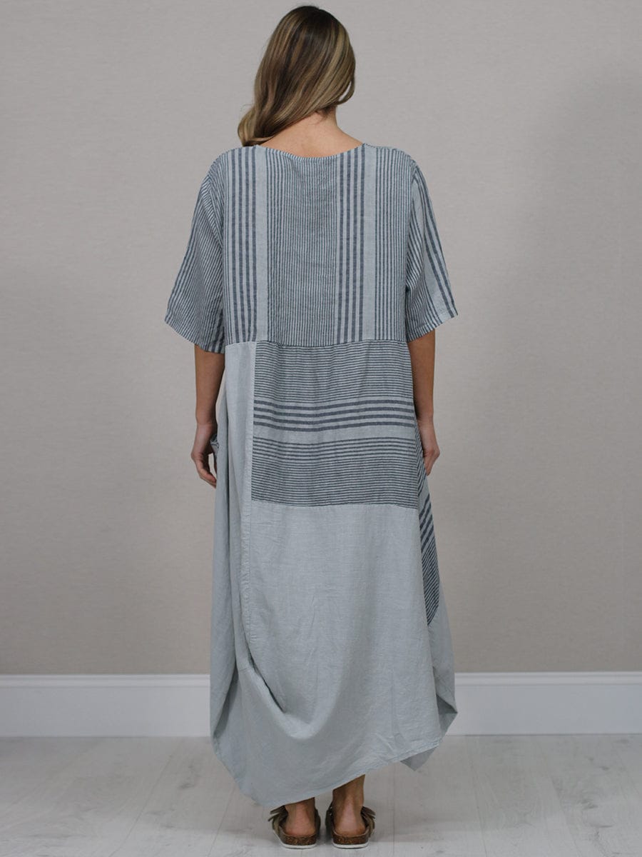 Stripe Print Ladies Linen Dress