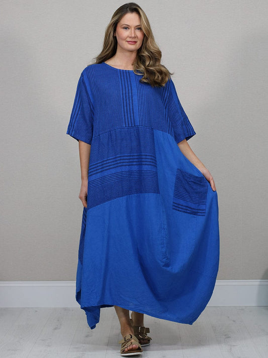 Stripe Print Ladies Linen Dress