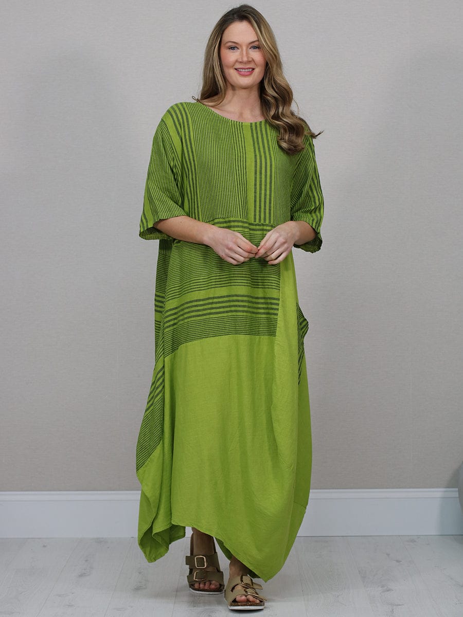 Stripe Print Ladies Linen Dress