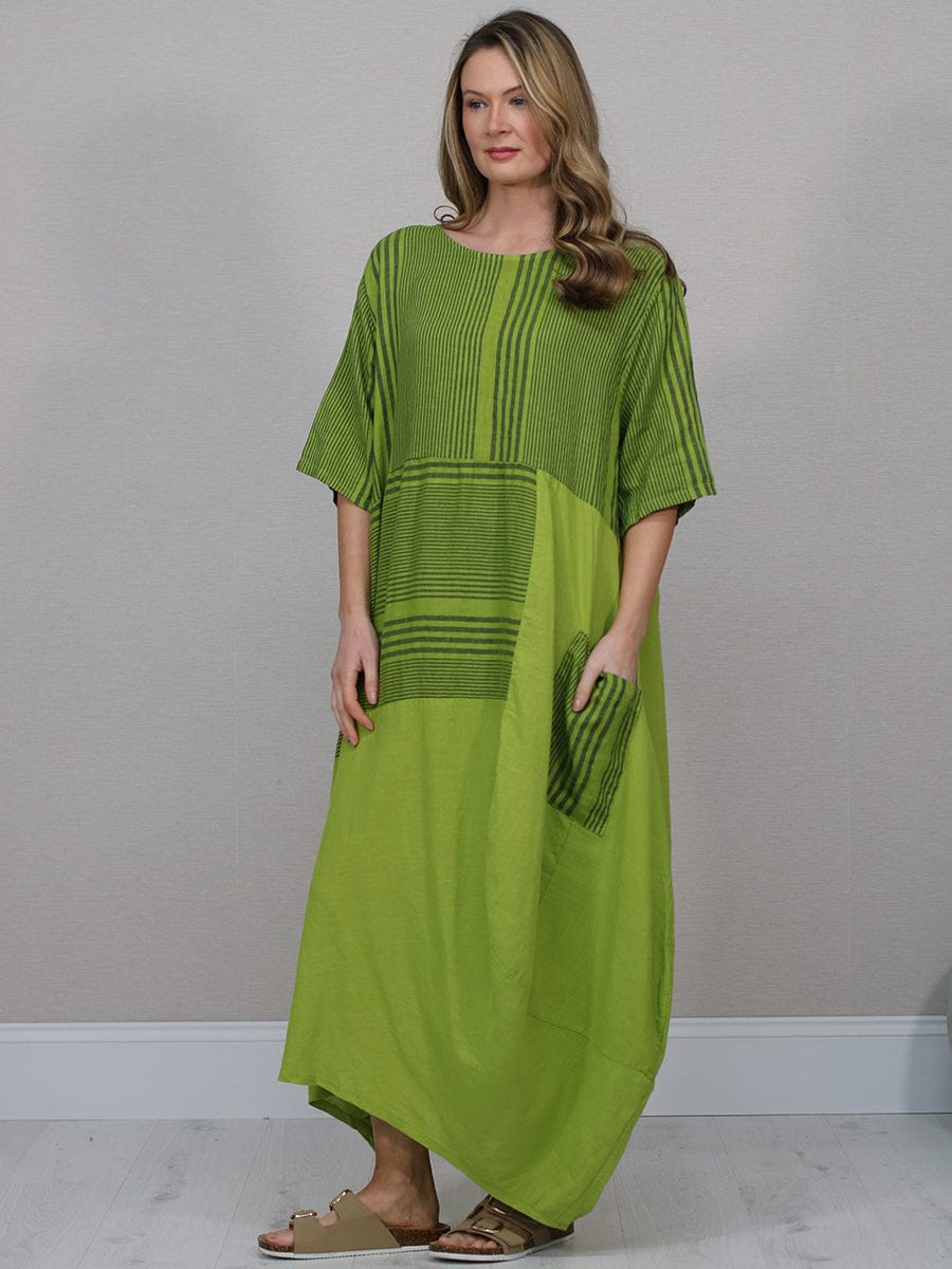 Stripe Print Ladies Linen Dress