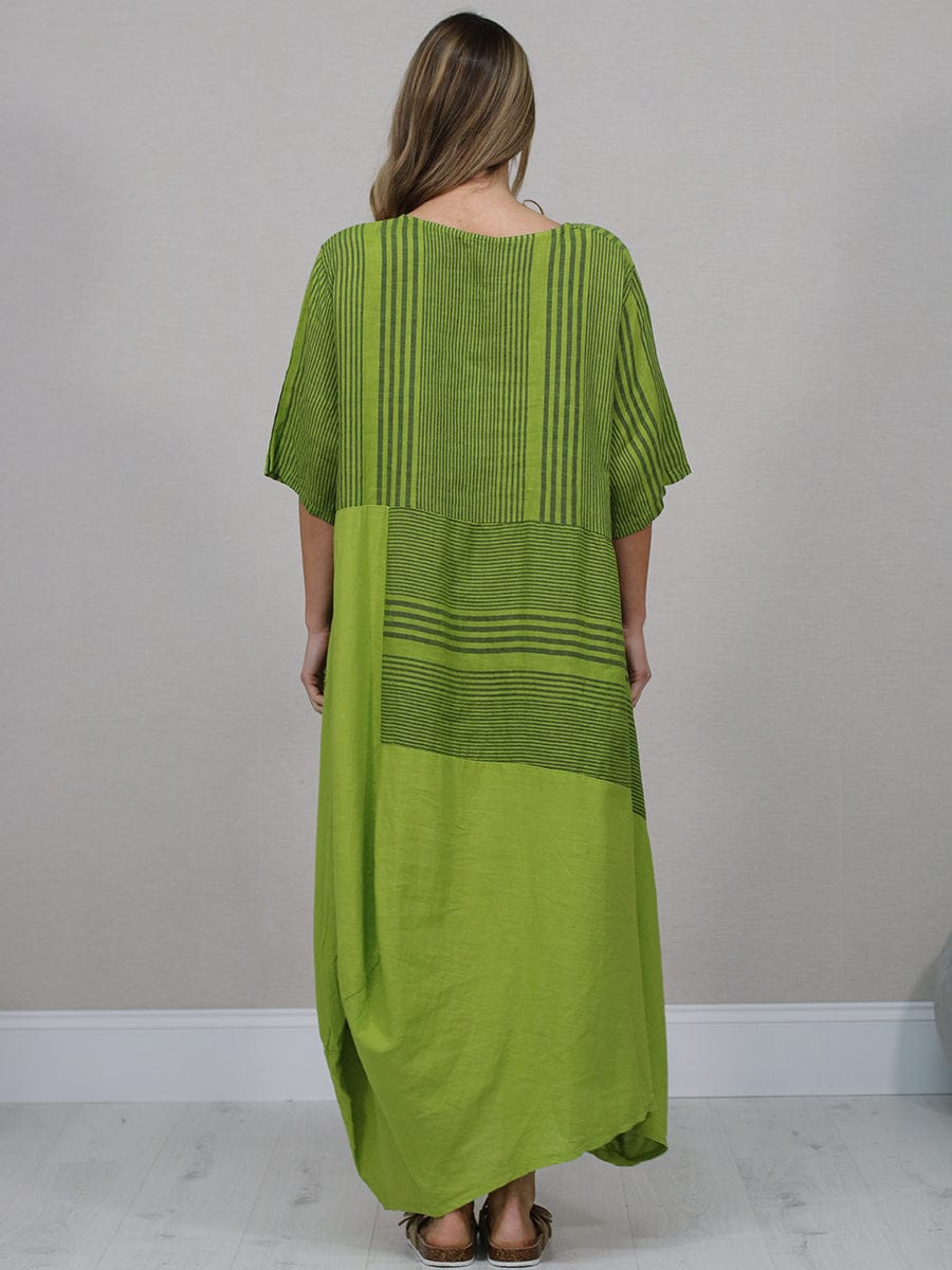Stripe Print Ladies Linen Dress