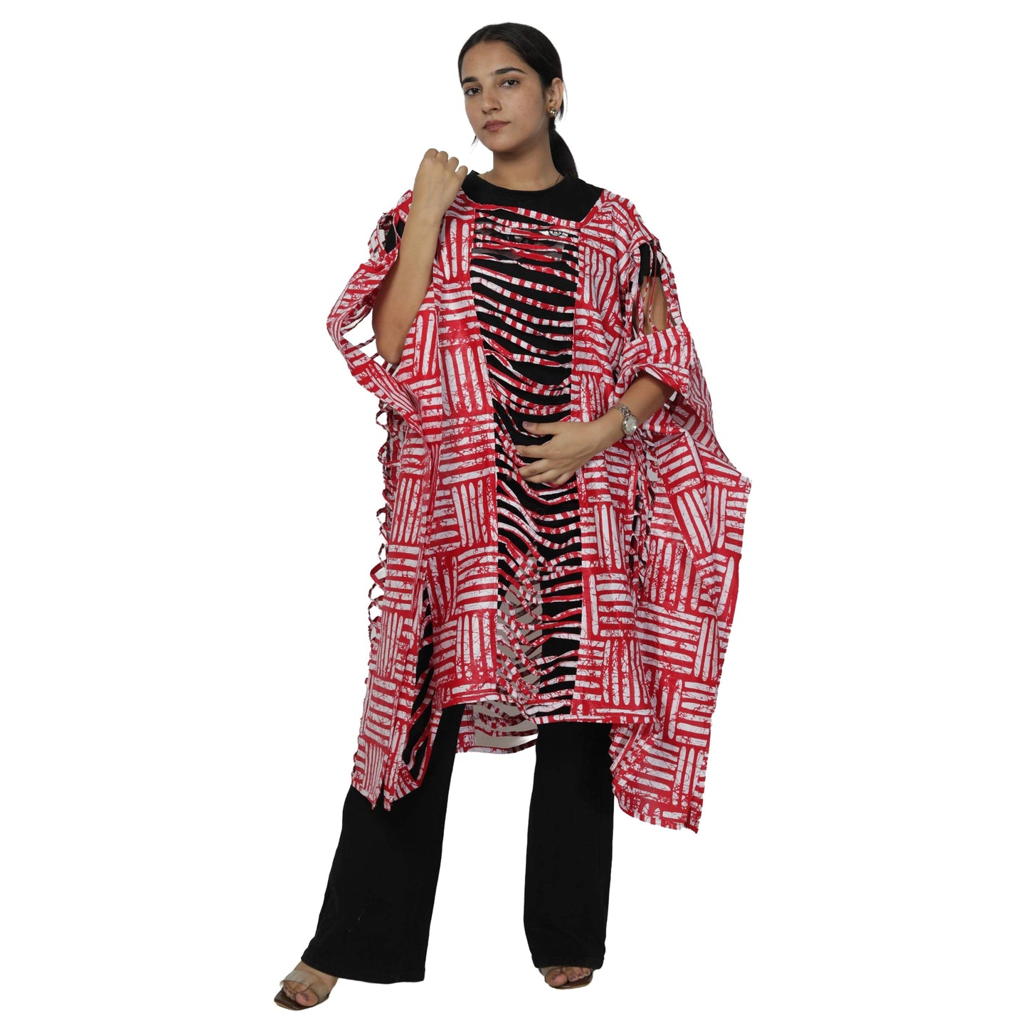 The Heritage Lattice-Cut Kaftan Tunic
