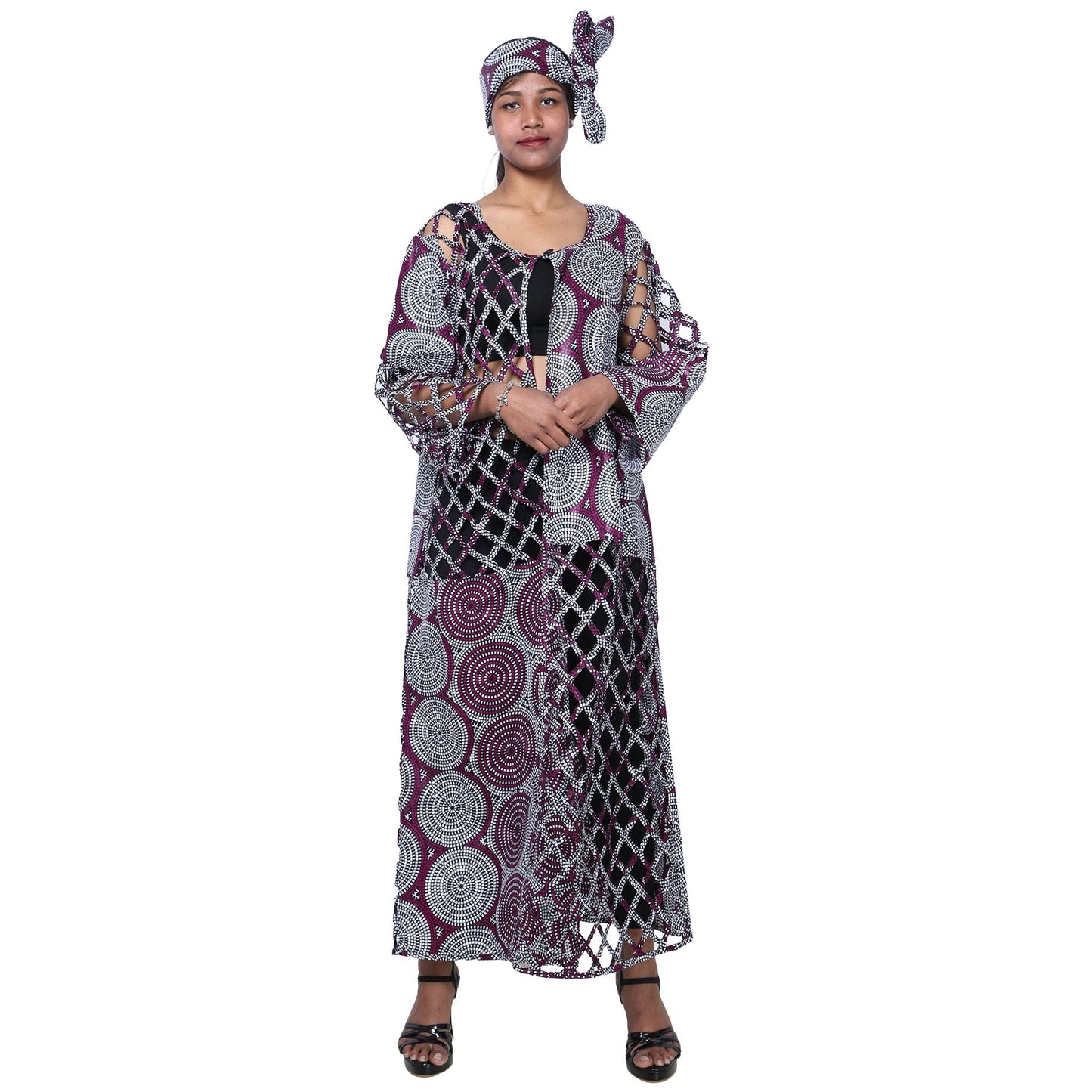 Women's Patch Printwork Cage Maxi Duster