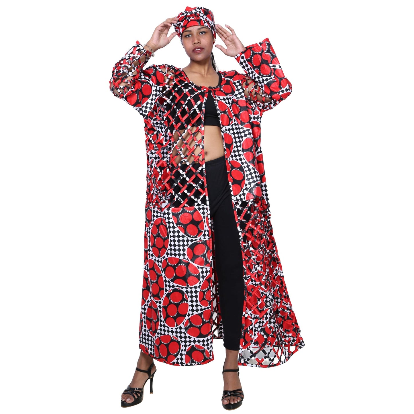 Women's Patch Printwork Cage Maxi Duster