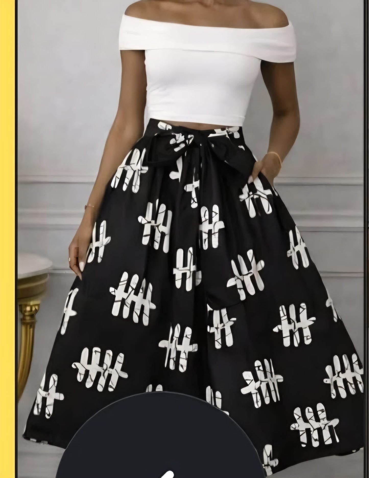 Women's African Printed High Waisted Short Skirt