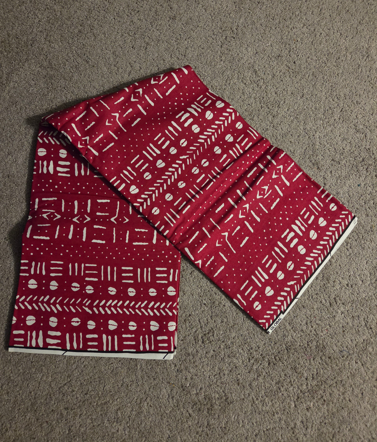 Dark Red a d White Fabric 6 yards.