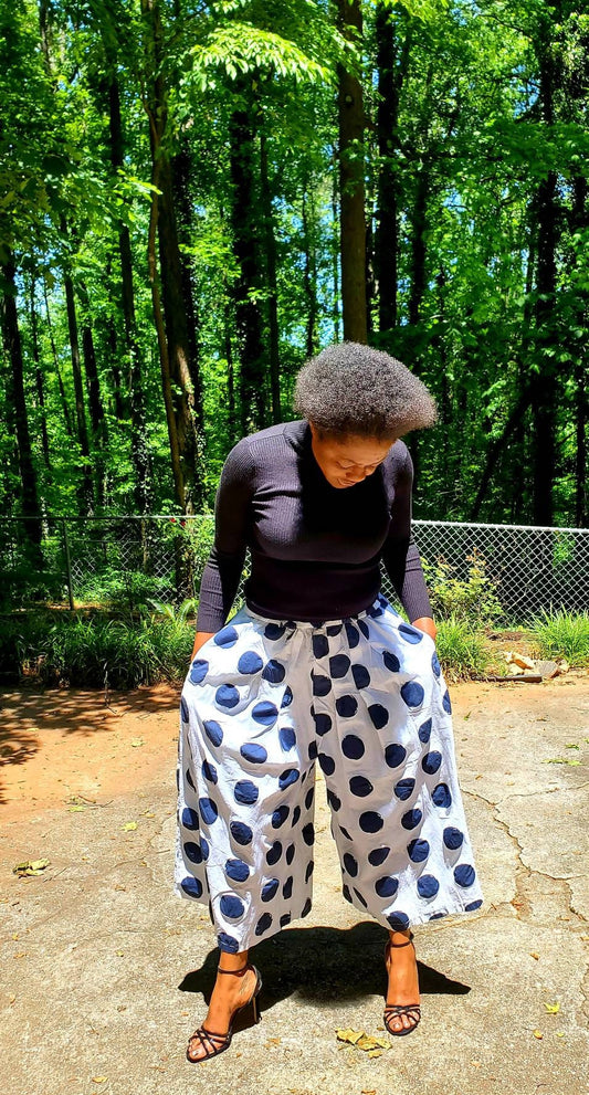 Minala Gaucho Palazzo Silky Polka Dots, 100% cotton.