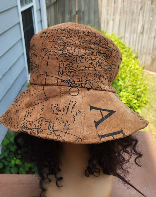 Africa Suede Brim Hat with back Elastic/100% Leather Hat Africa 1590 AD.