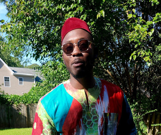 Nigerian African Men's Igbo Velvet Hat Cap - Origin Nigeria Kuffi. Size 23".