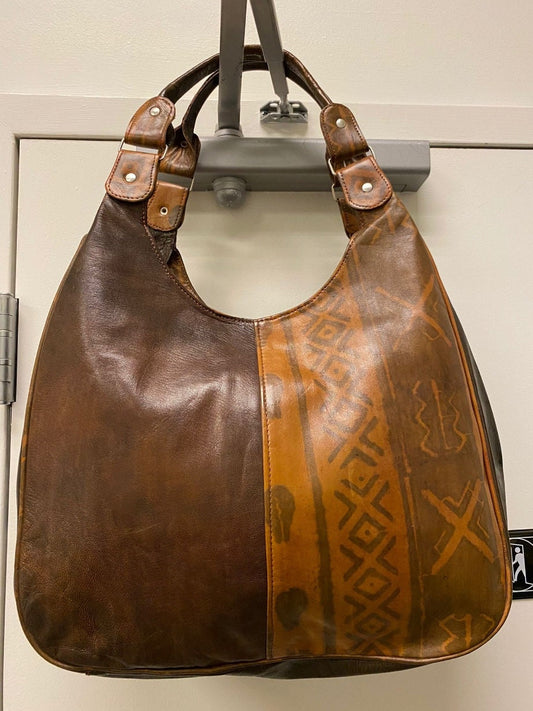 Authentic Large Hobo LeatherPurse/African Overnight Purse.