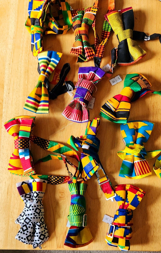 Bow Tie Kente African Patternen Kente Pre Tied Bow Tie/Wholesale 12 pcs assorted/ Bulk Sale Ankara Bow Ties..