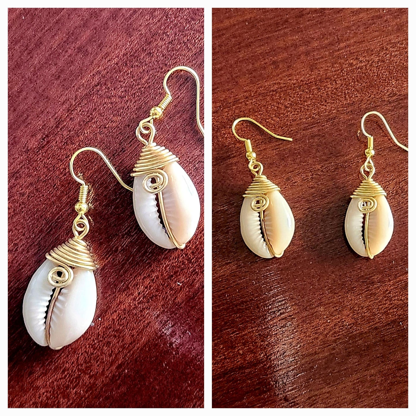 Cowrie Shell Earrings/African Cowrie Earrings//Ethnic Earrings/Gift for her.