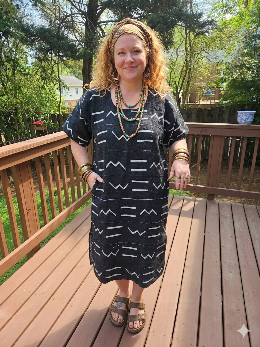 Handwoven Mudcloth Dress Bògòlanfini