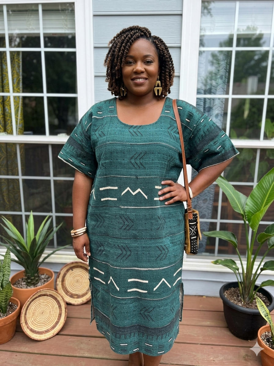 Handwoven Mudcloth Dress Bògòlanfini