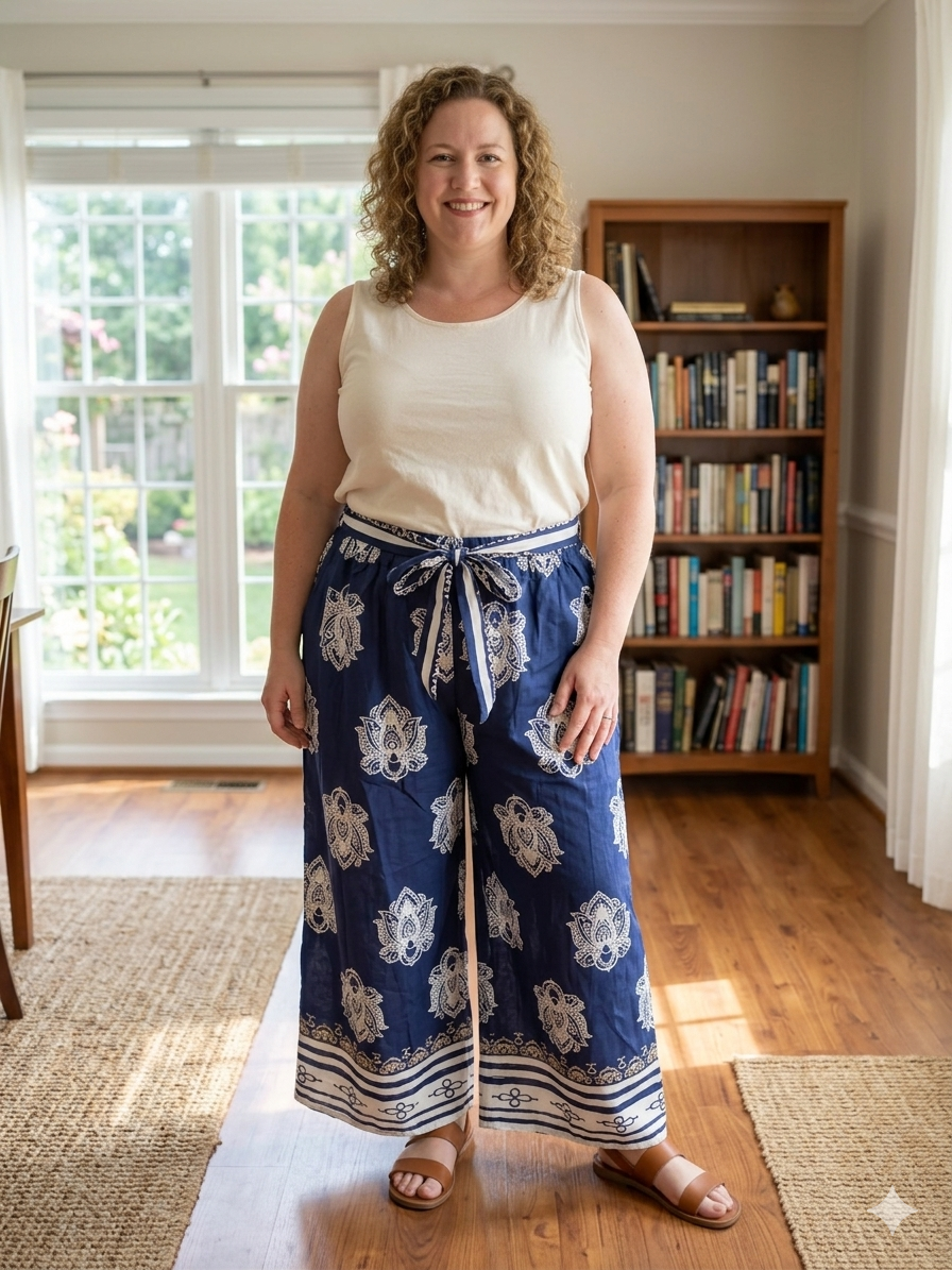 Wide leg Bohemian wide leg pants.