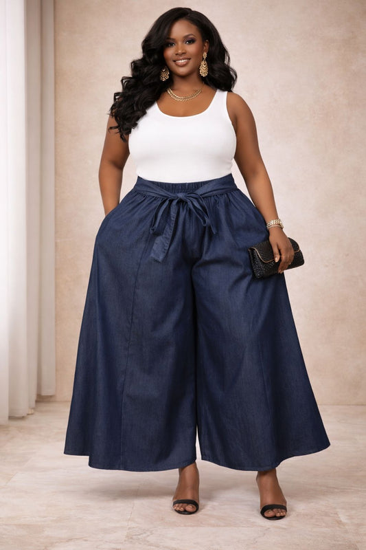 Denim Palazzo Pants
