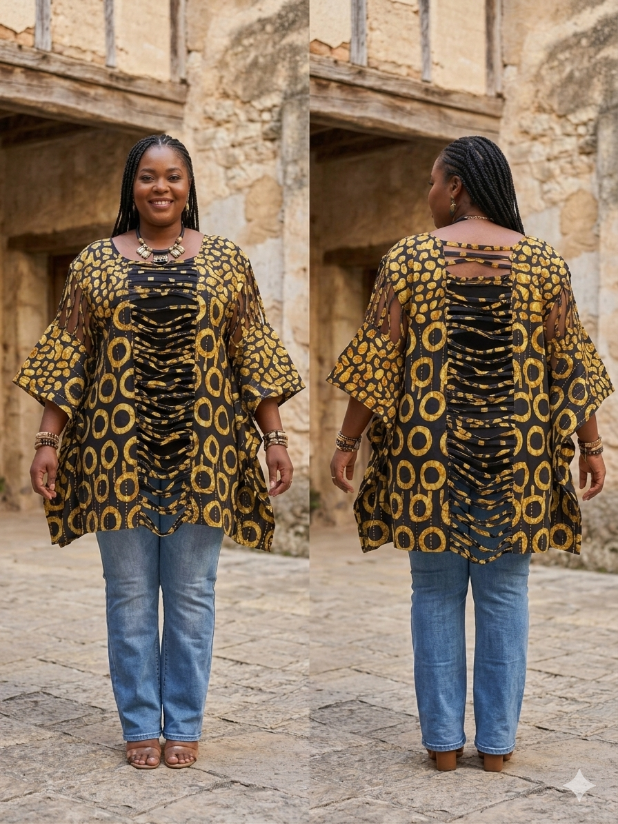 The Heritage Lattice-Cut Kaftan Tunic