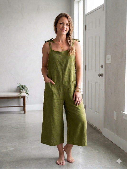 Linen Jumpsuit made in Italy, fits S-L.