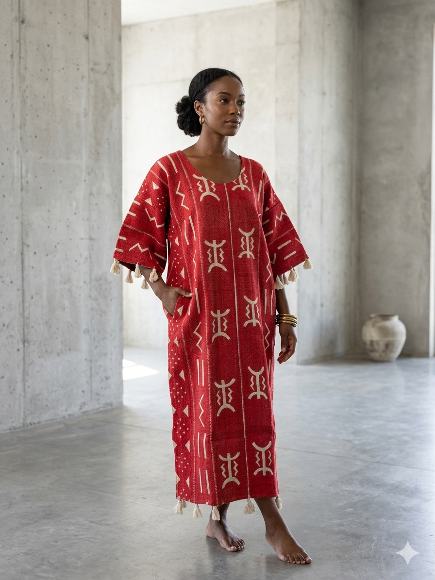 Handwoven Mudcloth Dress Bògòlanfini