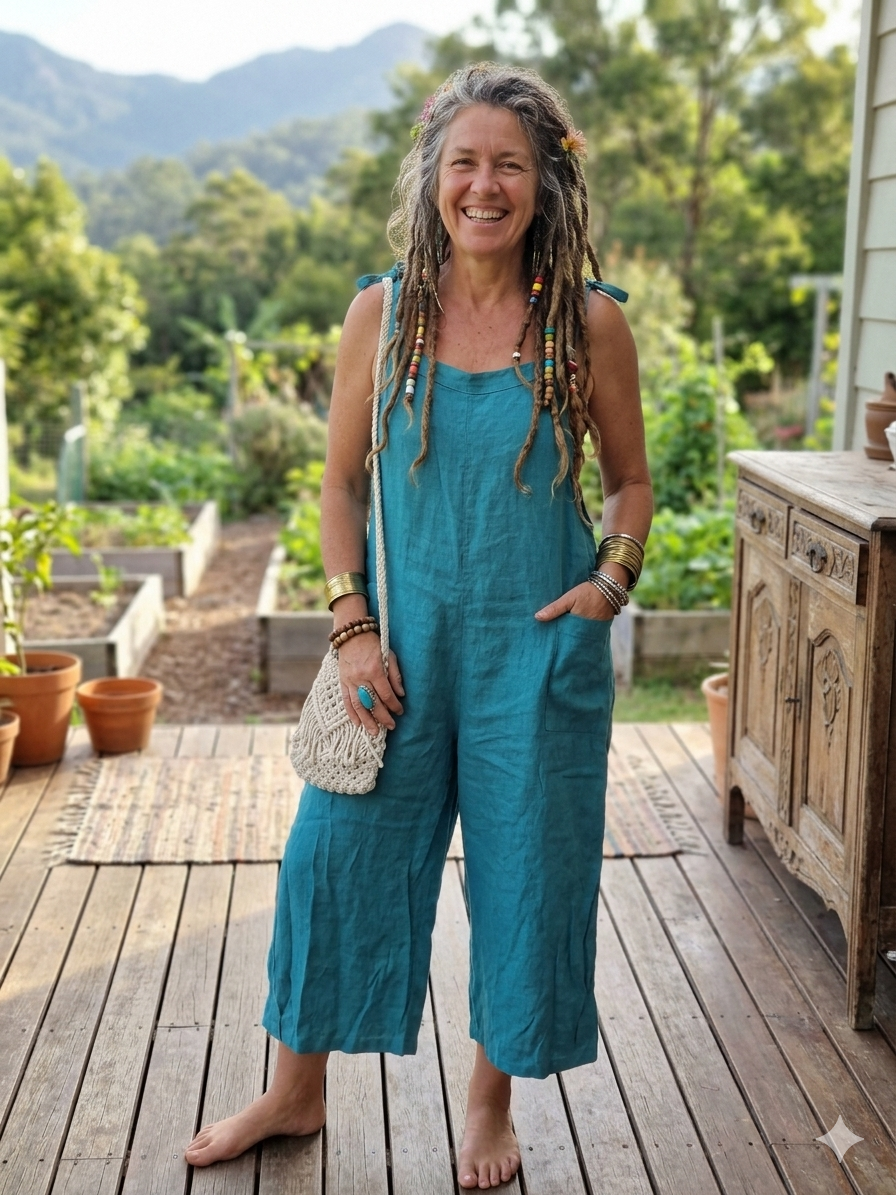 Linen Jumpsuit made in Italy, fits S-L.