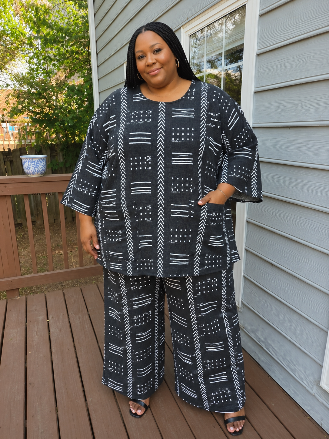 Artisan Inspired Mudcloth Print Pantset