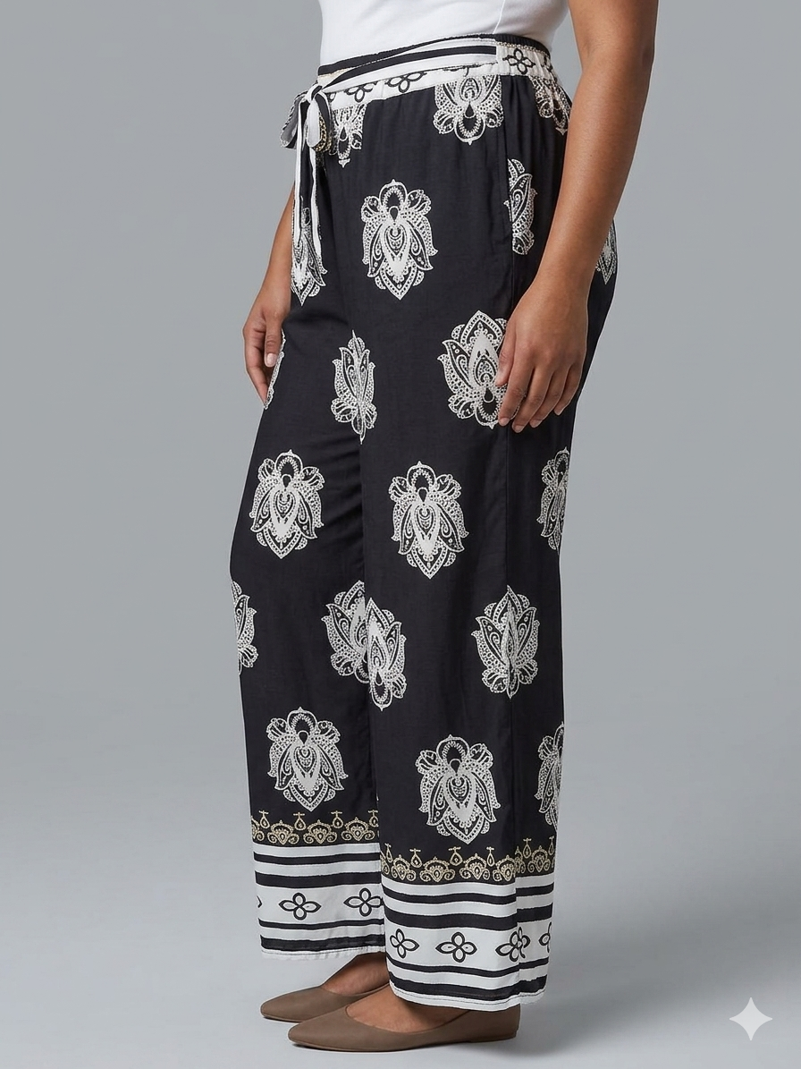 Wide leg Bohemian wide leg pants.