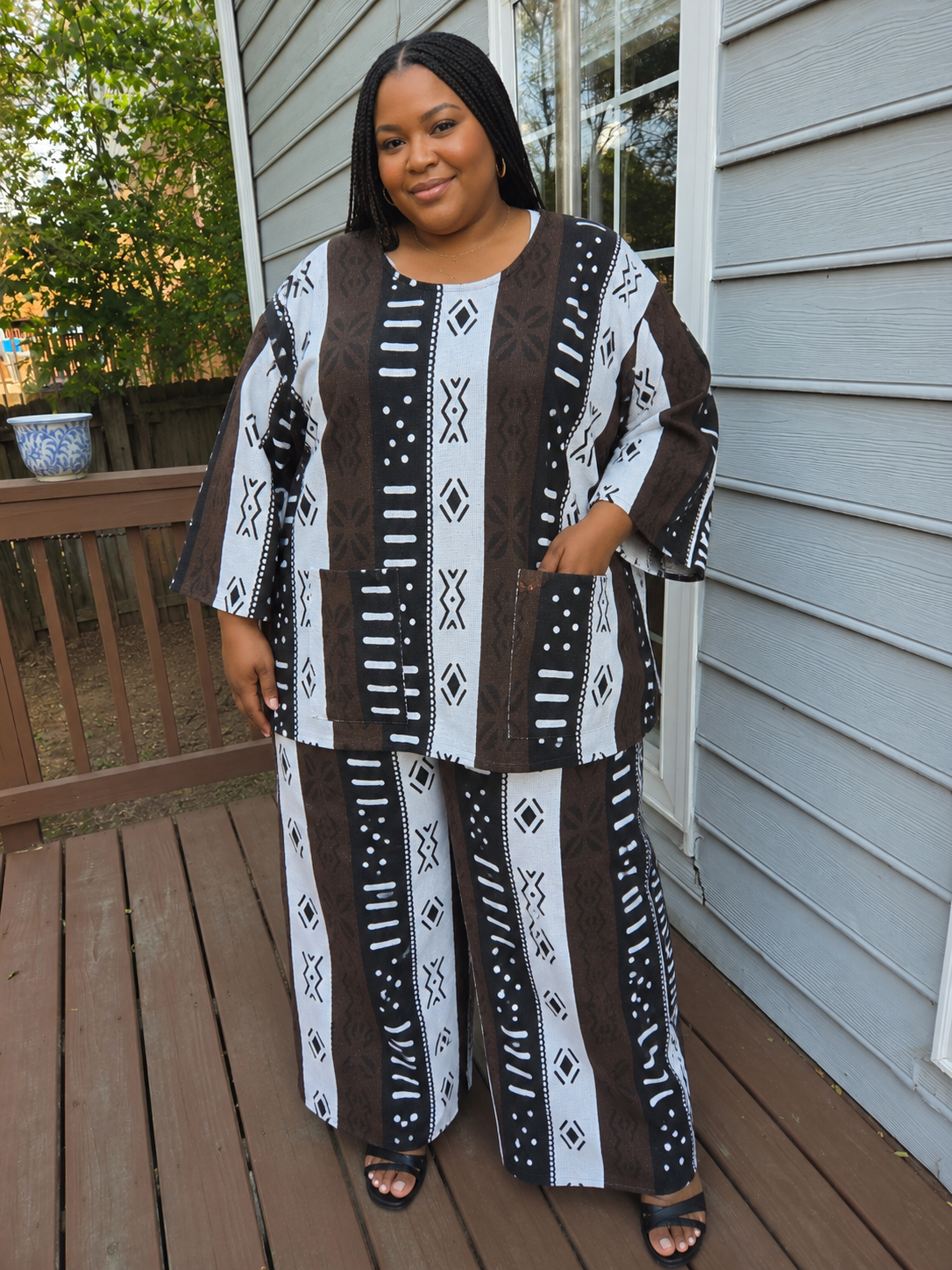 Artisan Inspired Mudcloth Print Pantset