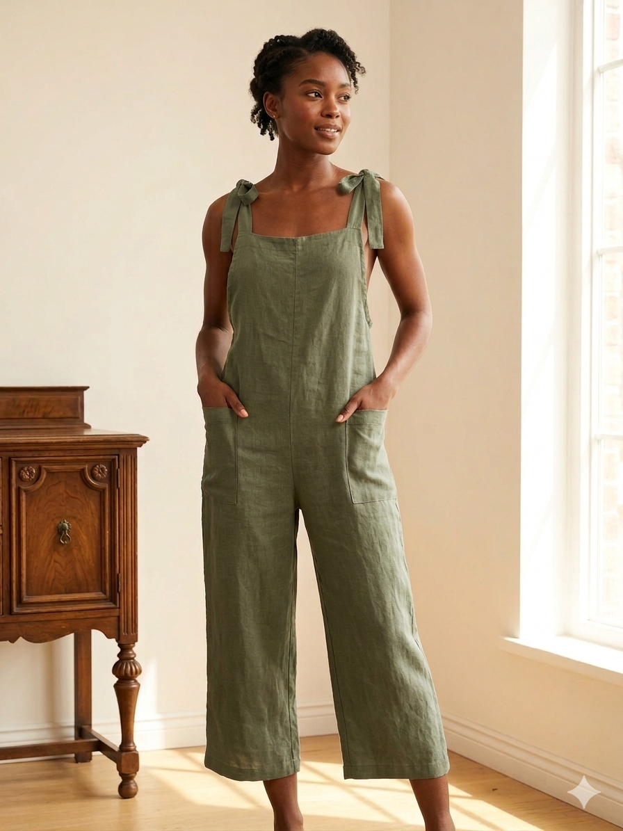 Linen Jumpsuit made in Italy, fits S-L.