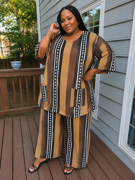 Artisan Inspired Mudcloth Print Pantset