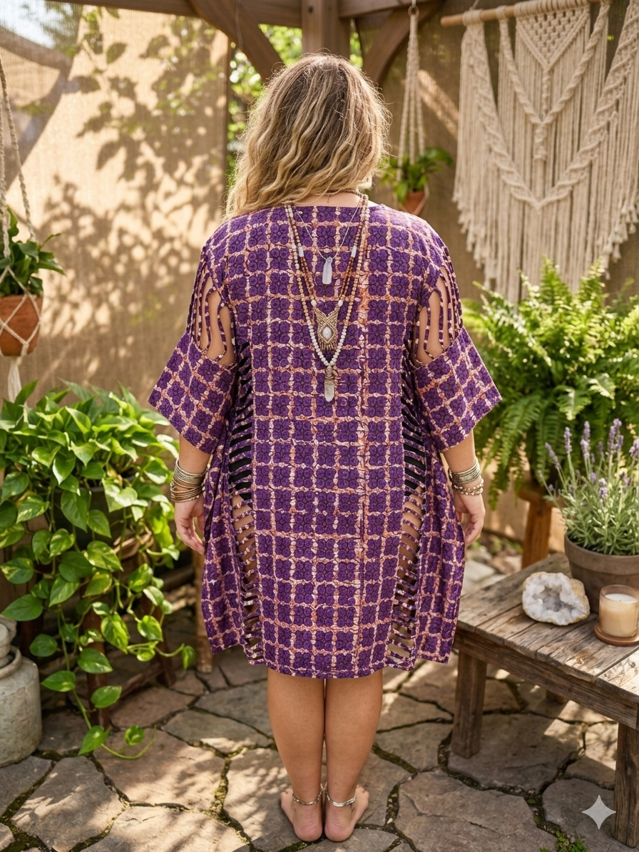 The Heritage Lattice-Cut Kaftan Tunic