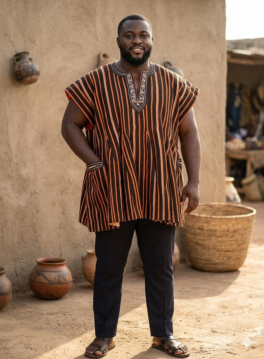 High Quality Woven Traditional Fugu Top/Batakari/Ghana Men Smock.