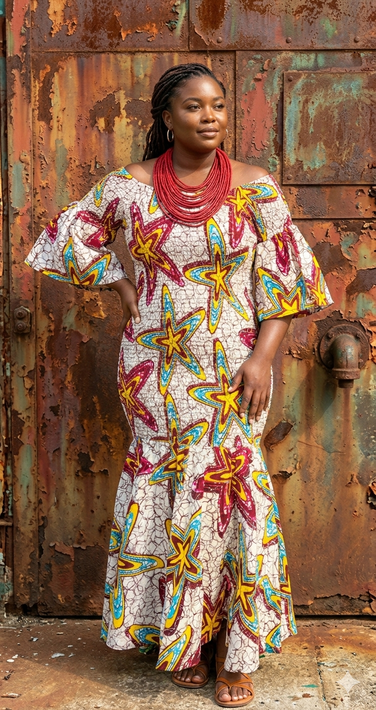 Fishtail Elastic Mermaid Maxi Ankara African Dress/African Formal Wear/Women Dress Regular Size M-XL